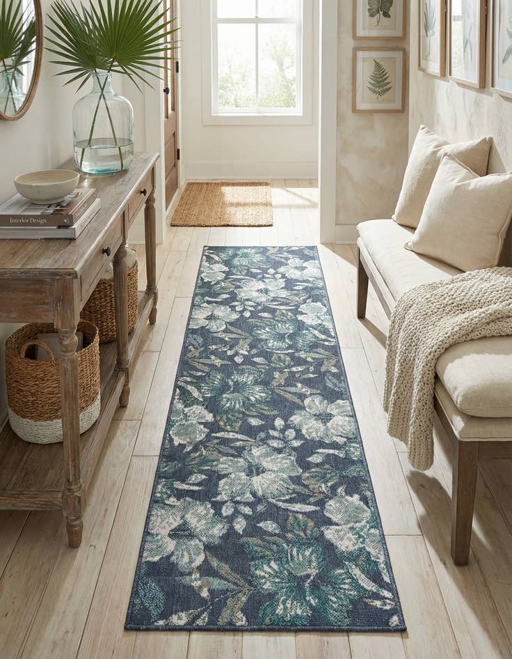Detail image of 2' x 8' Washable Coastal Indoor / Outdoor Runner Rug