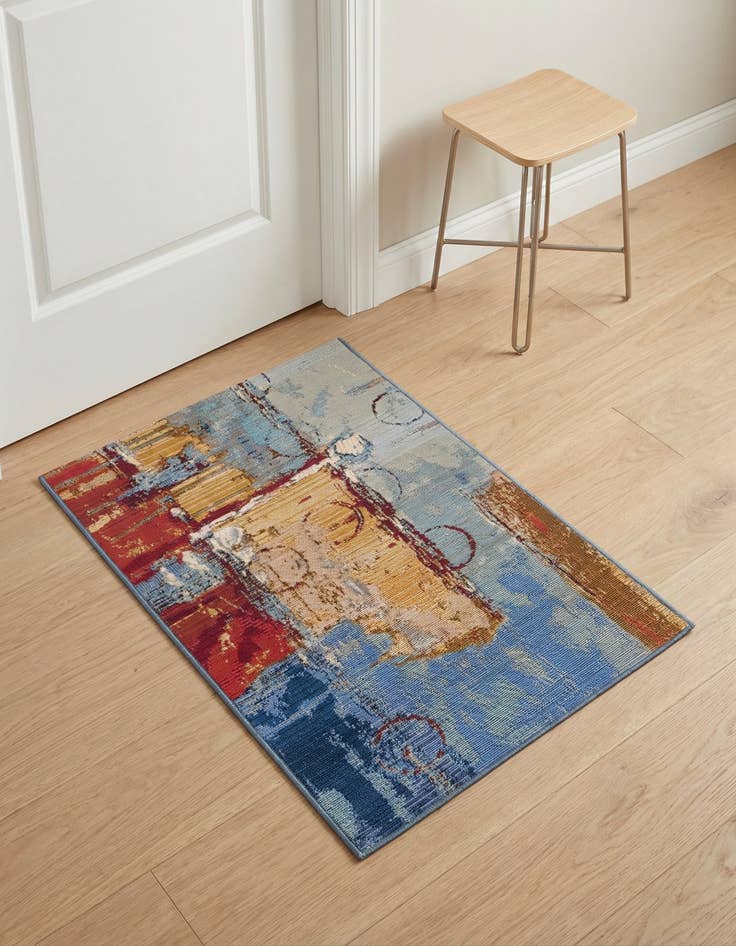 Detail image of 2' 2 x 3' Easy-Clean Modern Indoor / Outdoor Rug