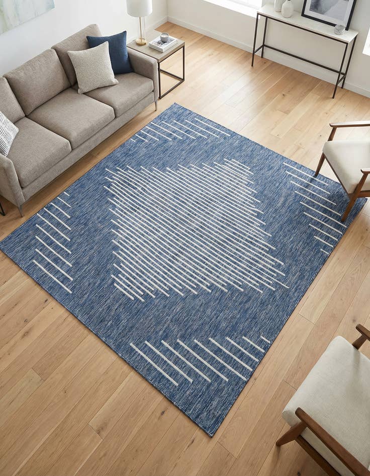 Detail image of 7' x 7'  Washable Modern Indoor / Outdoor Square Rug