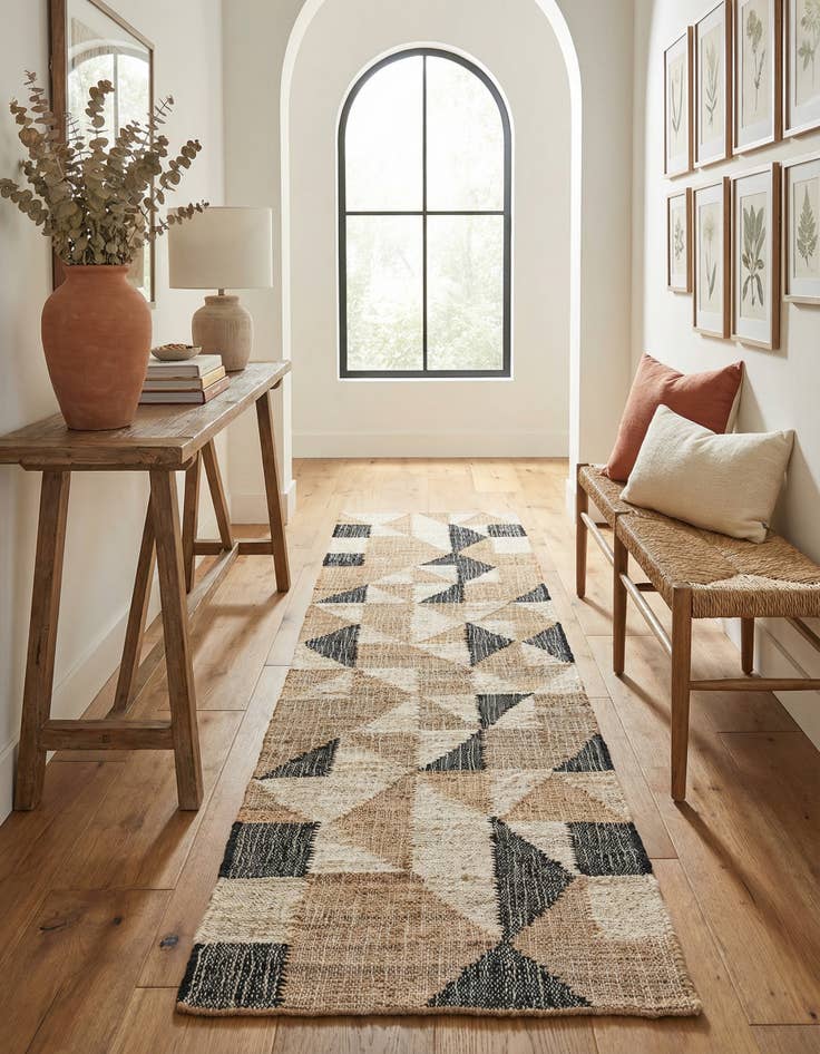 Detail image of 2' x 8' Hand Woven Kala Handwoven Jute Runner Rug