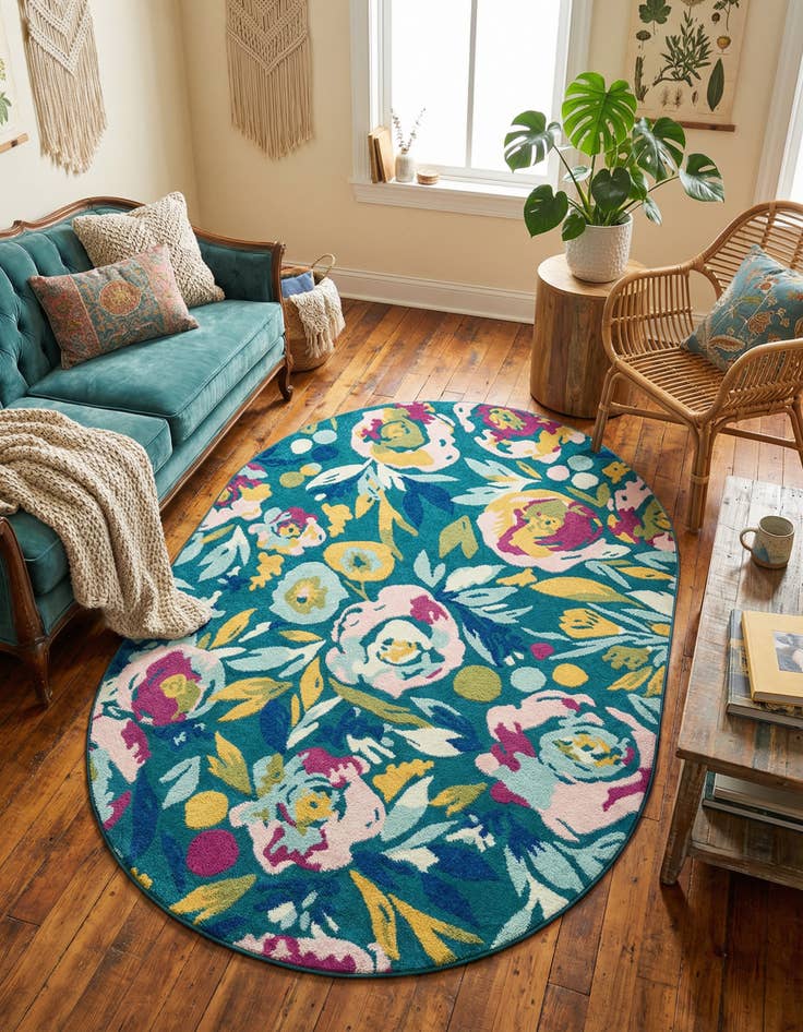 Detail image of 6' x 9' Bloom Oval Rug