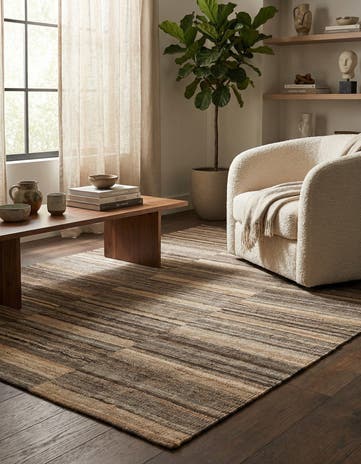 4' 3 x 5' 10 Hand Woven Kilim Modern Wool Rug