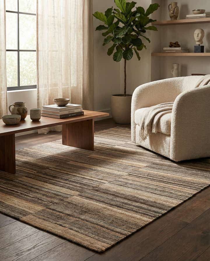4' 3 x 5' 10 Hand Woven Kilim Modern Wool Rug