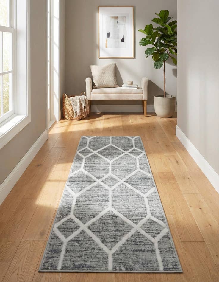 Detail image of 2' x 6' Lattice Trellis Runner Rug