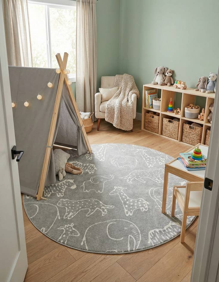 Detail image of 7' x 7' Whimsy Kids Round Rug