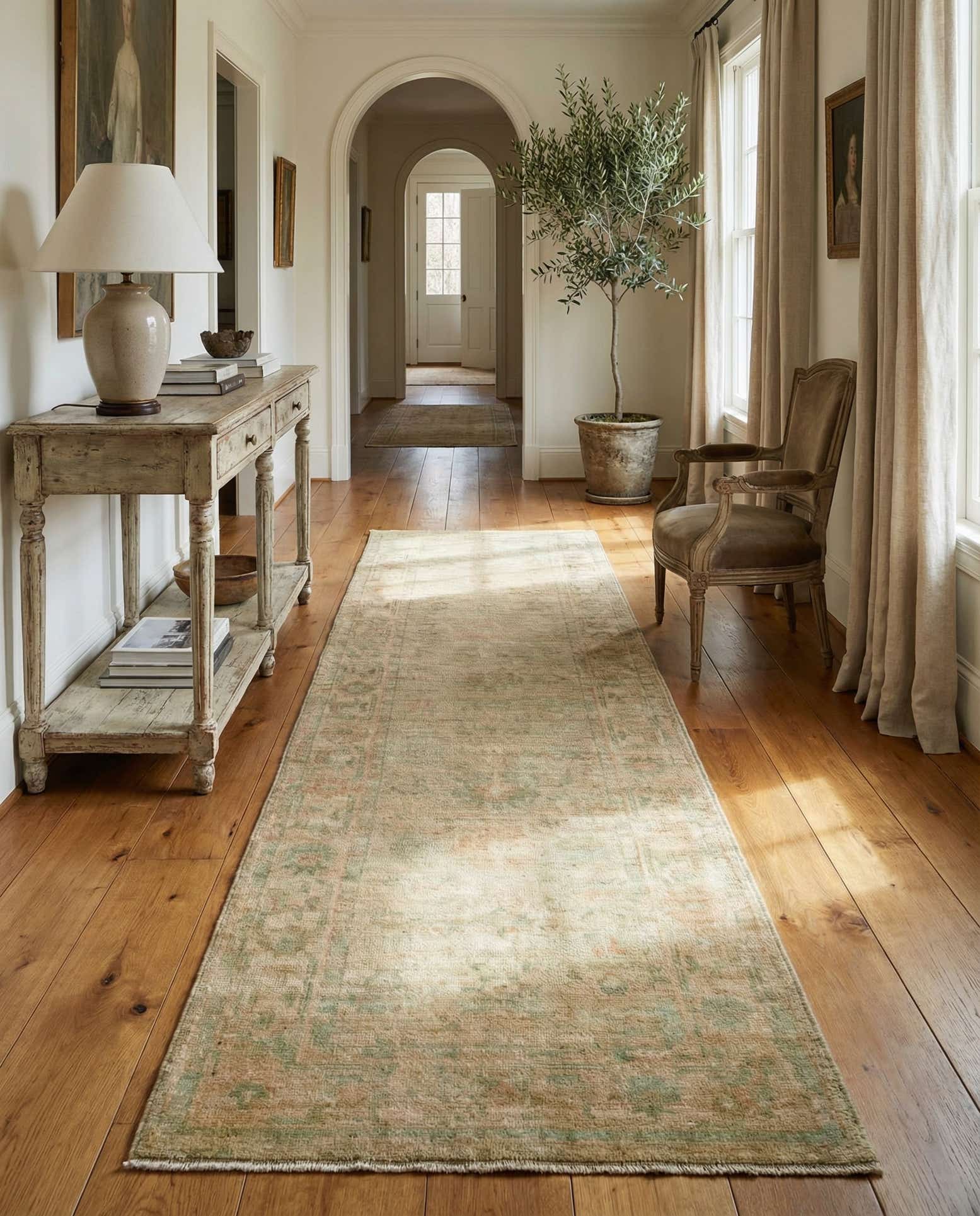 2' 10 x 9' 5 Hand Knotted Oushak Wool Runner Rug