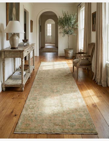 2' 10 x 9' 5 Hand Knotted Oushak Wool Runner Rug