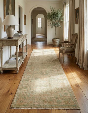 2' 10 x 9' 5 Hand Knotted Oushak Wool Runner Rug