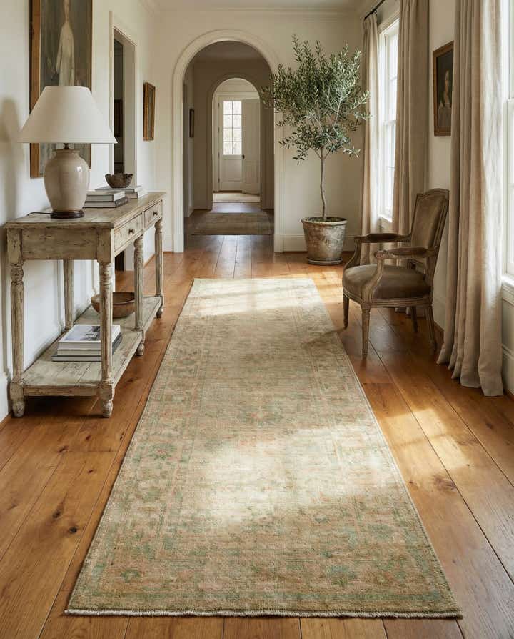 2' 10 x 9' 5 Hand Knotted Oushak Wool Runner Rug
