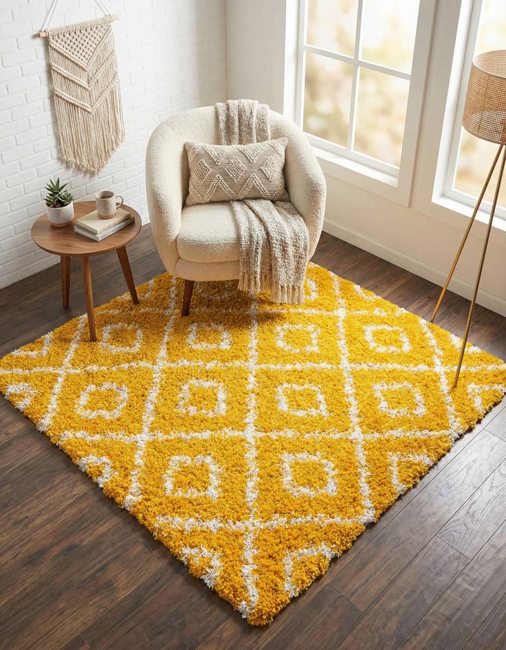 Detail image of 4' x 4' Trellis Shag Square Rug