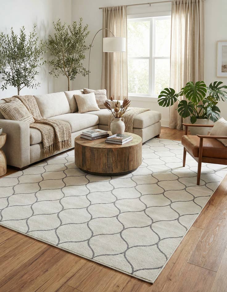 Detail image of 10' x 13' Lattice Frieze Rug