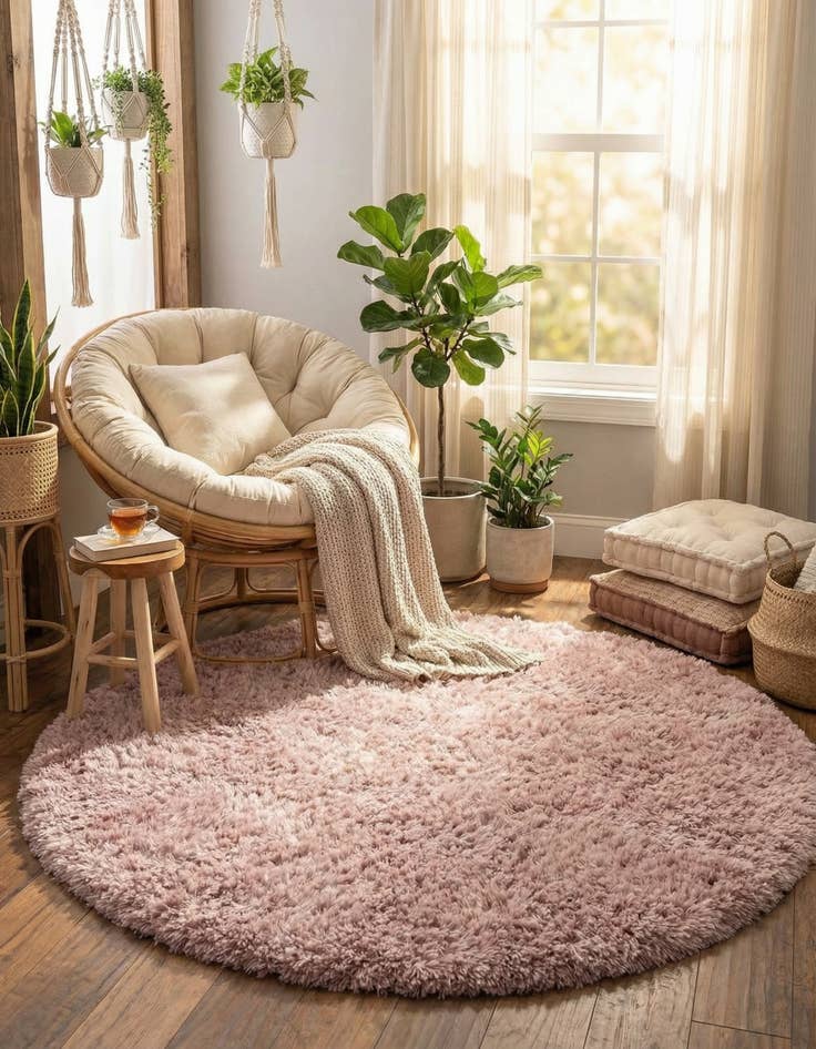 Detail image of 5' x 5' Infinity Shag Round Rug