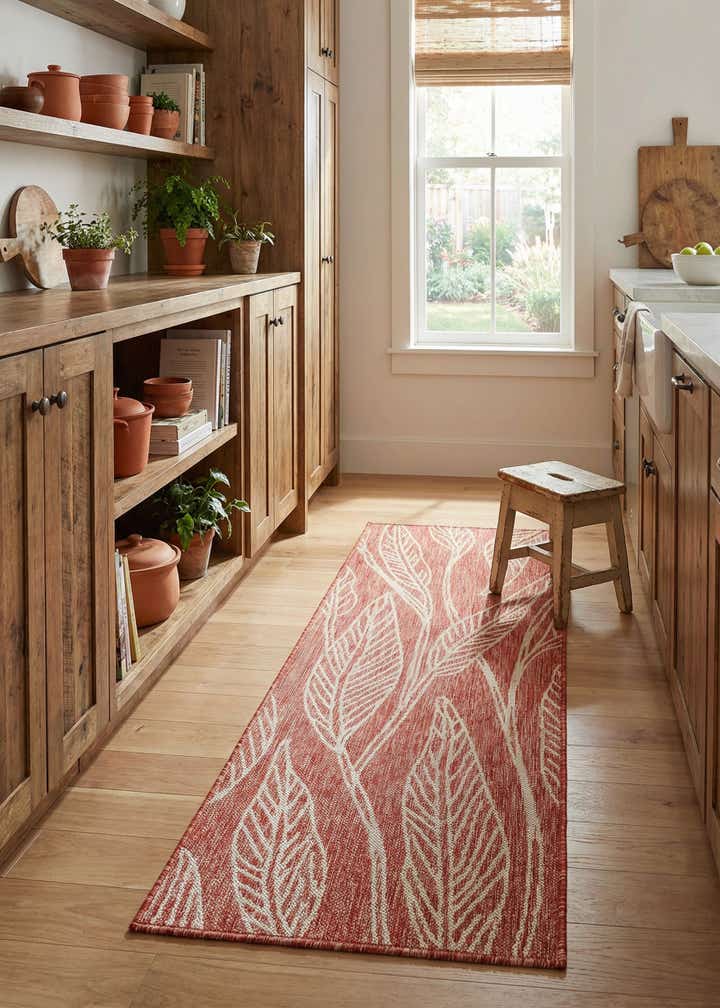 2' x 6' Easy-Clean Botanical Indoor / Outdoor Runner Rug