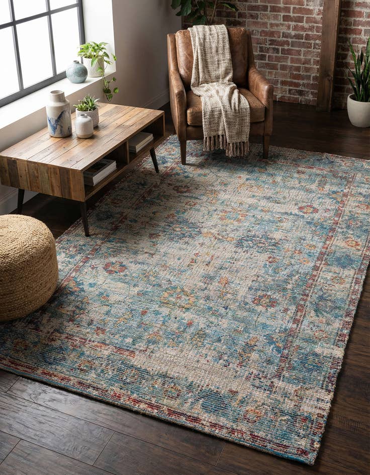 Detail image of 5' 3 x 8' Hand Woven Chenille Jute Rug