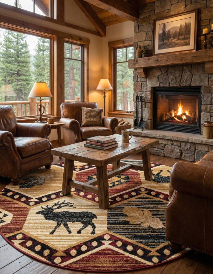 Detail image of 5' 3 x 5' 3 Pioneer Round Rug