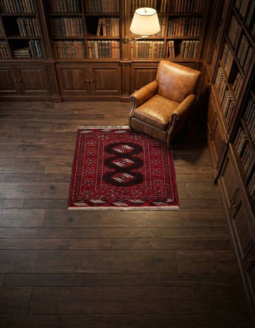 2' 7 x 3' 4 Hand Knotted Afghan Akhche Wool Square Rug