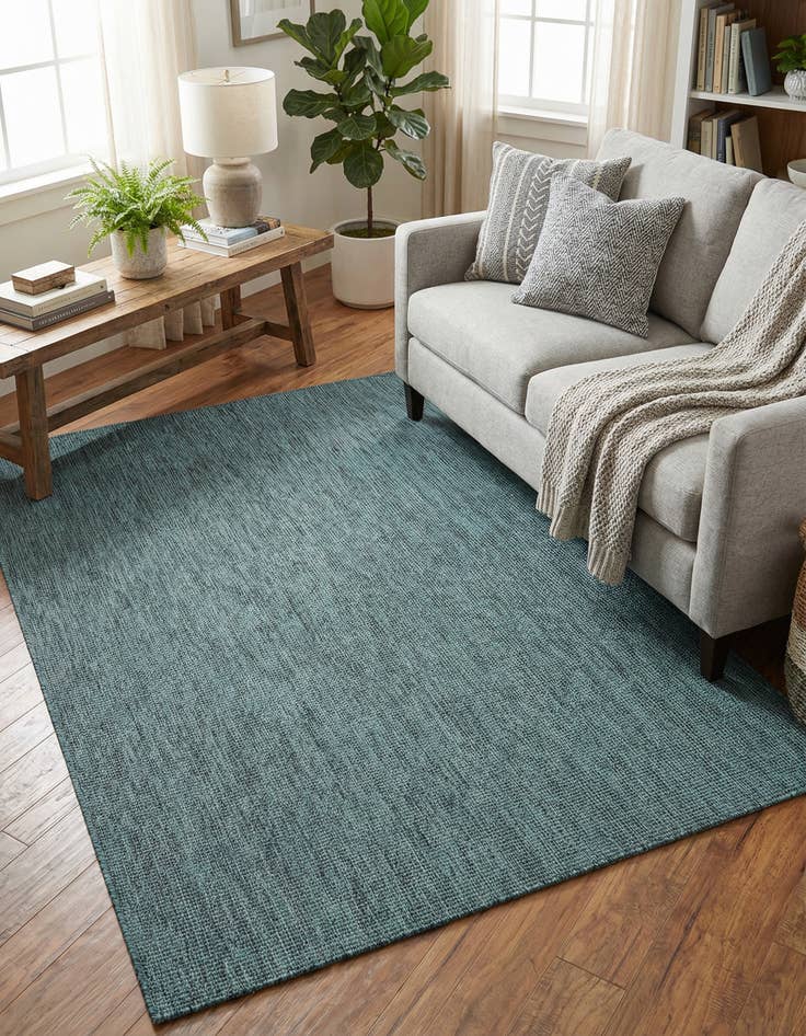 Detail image of 5' 3 x 8' Washable Solid Indoor / Outdoor Rug