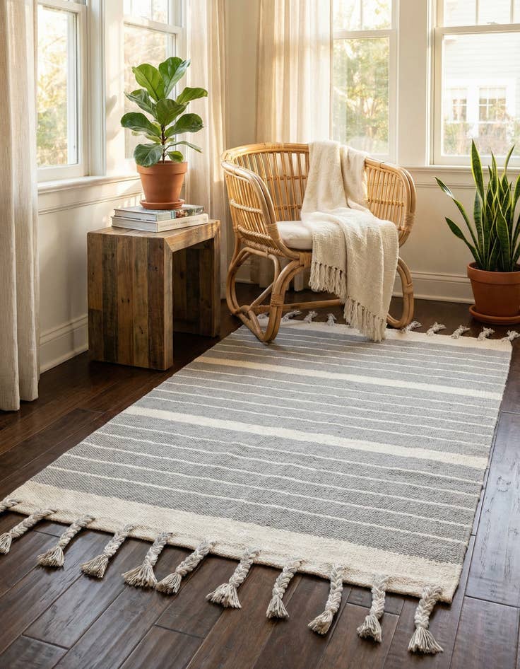 Detail image of 3' 3 x 5' 1  Hand Woven Chindi Cotton Rug