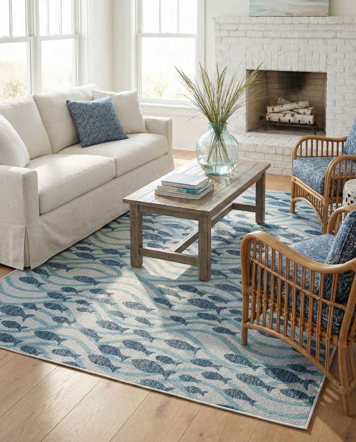 7' 10 x 10' Easy-Clean Coastal Indoor / Outdoor Rug