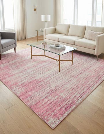 Jill Zarin Pink Uptown Madison Avenue Square Rug