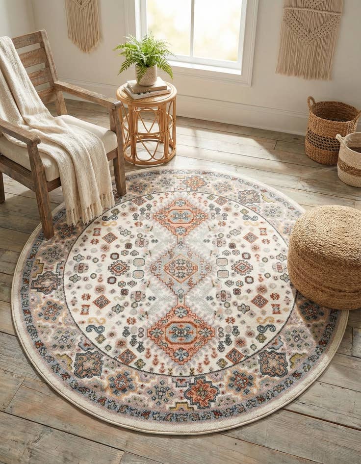 Detail image of 5' 3 x 5' 3 Kamala Washable Round Rug