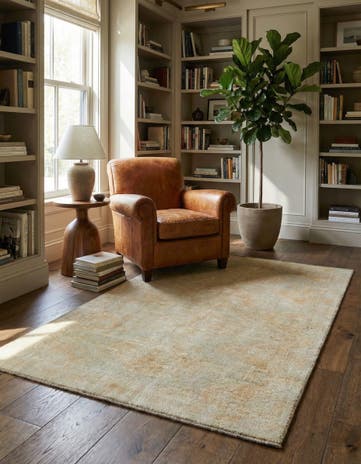 4' 2 x 6' 2 Hand Knotted Oushak Wool Rug