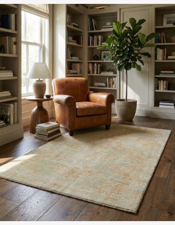4' 2 x 6' 2 Hand Knotted Oushak Wool Rug