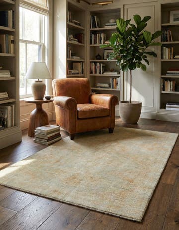 4' 2 x 6' 2 Hand Knotted Oushak Wool Rug