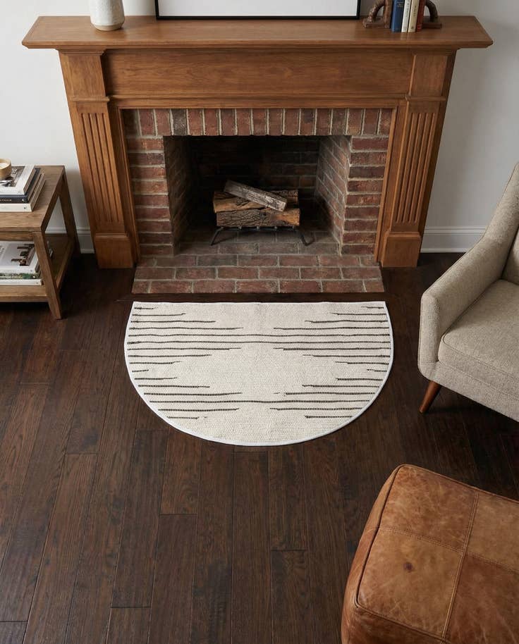 Detail image of 2' 2 x 3' 7 Hand Woven Chindi Cotton Hearth Rug