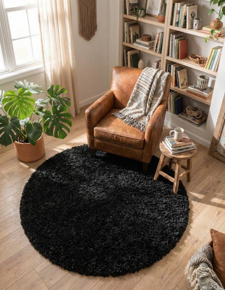 Detail image of 4' x 4' Infinity Shag Round Rug