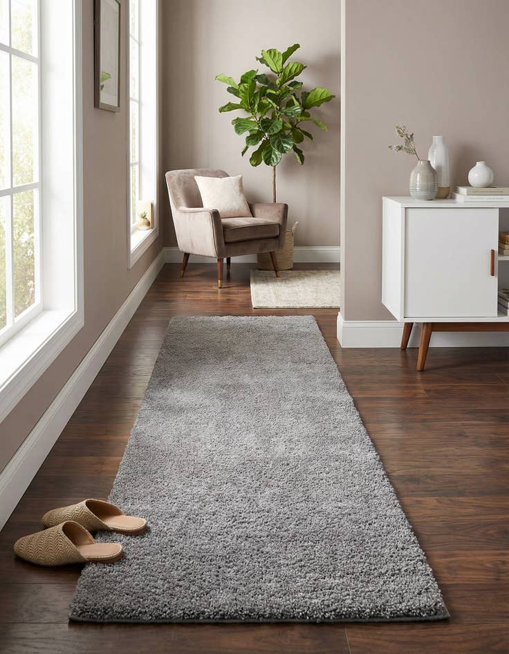 Detail image of  2' 7 x 10' Solid Shag Runner Rug