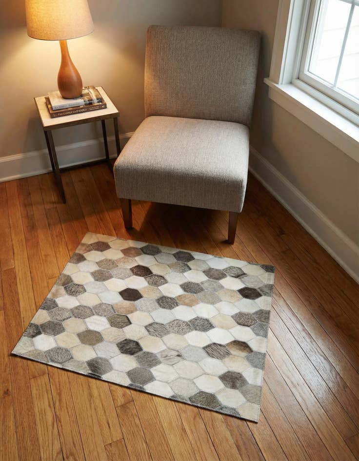 Detail image of 2' x 3' 1 Cowhide Leather Rug