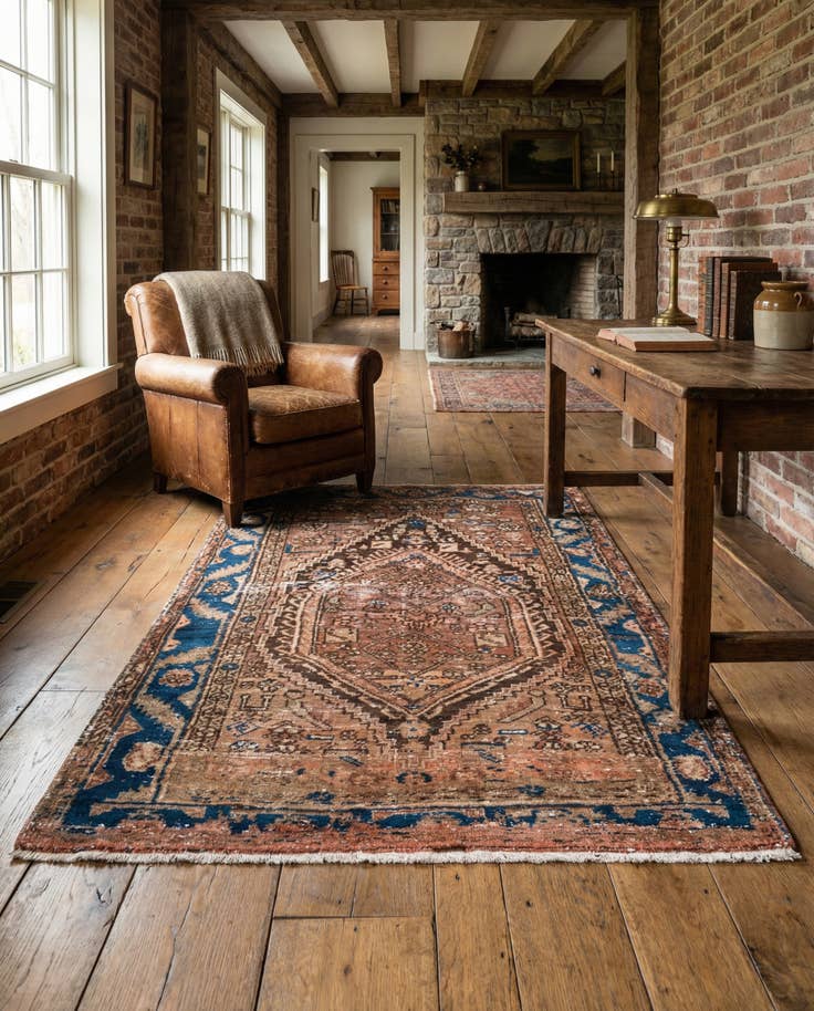 Detail image of 3' 8 x 5' 2 Hand Knotted Ultra Vintage Persian Wool Rug