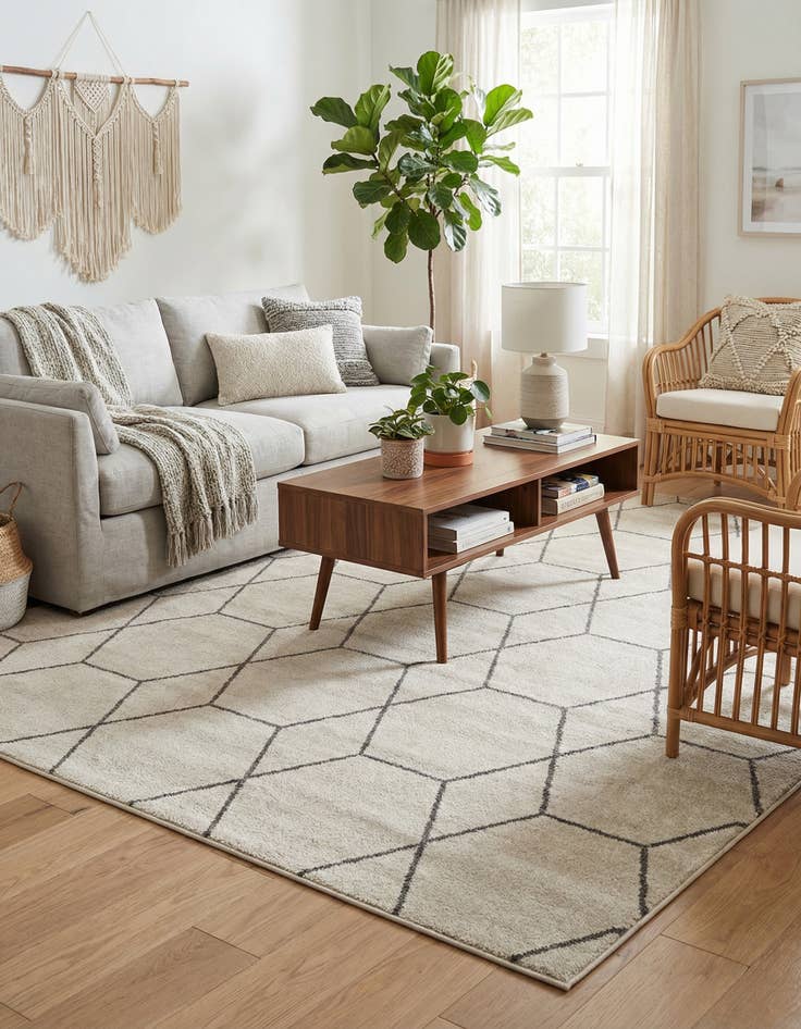 Detail image of 7' x 10' Lattice Frieze Rug