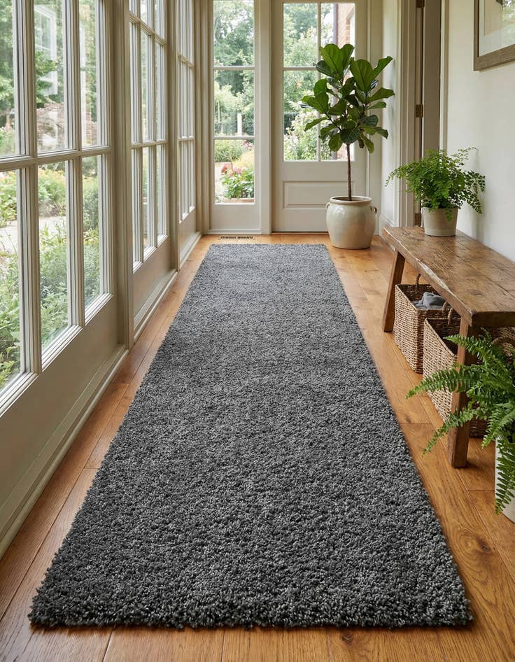 Detail image of 2' 7 x 10' Soft Solid Shag Runner Rug