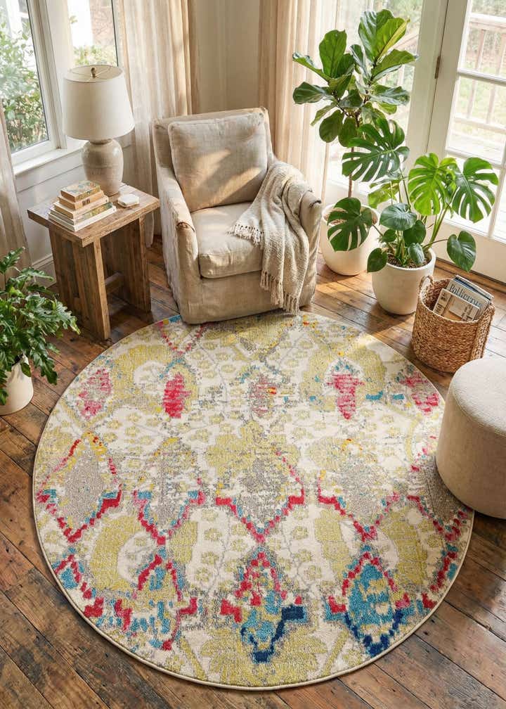 6' x 6' Washable Santa Fe Round Rug