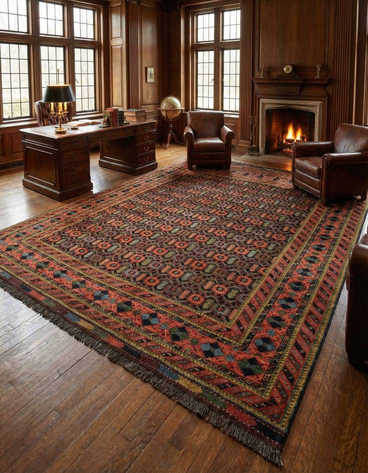 Detail image of 13' 1 x 16' 2 Hand Knotted Kazak Wool Rug