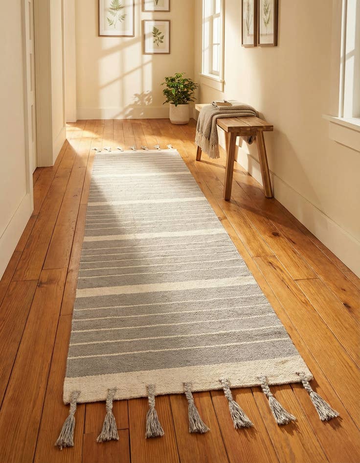 Detail image of 2' 7 x 10' Hand Woven Chindi Cotton Runner Rug