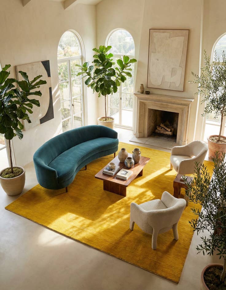 Detail image of 9' 10 x 9' 10 Hand Knotted Solid Gabbeh Wool Square Rug