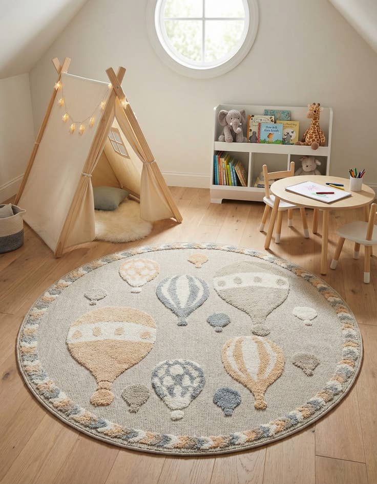 Detail image of 5' x 5' Whimsy Kids Round Rug