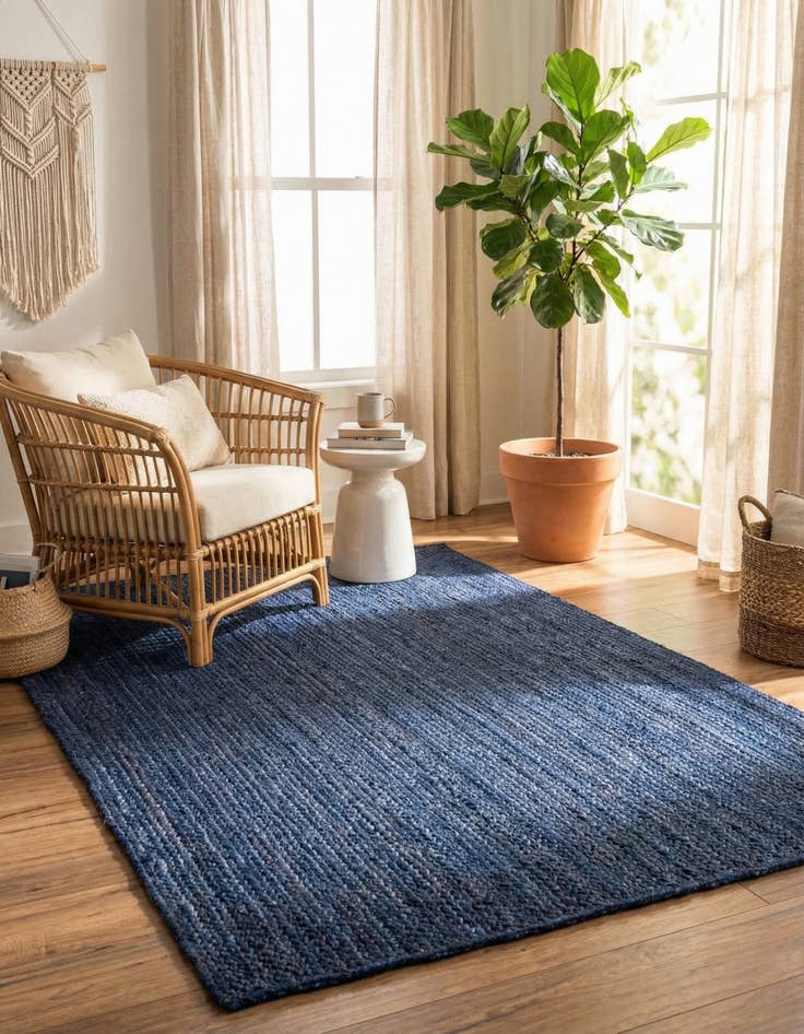 Detail image of 4' 1 x 6' 1  Hand Braided Jute Rug