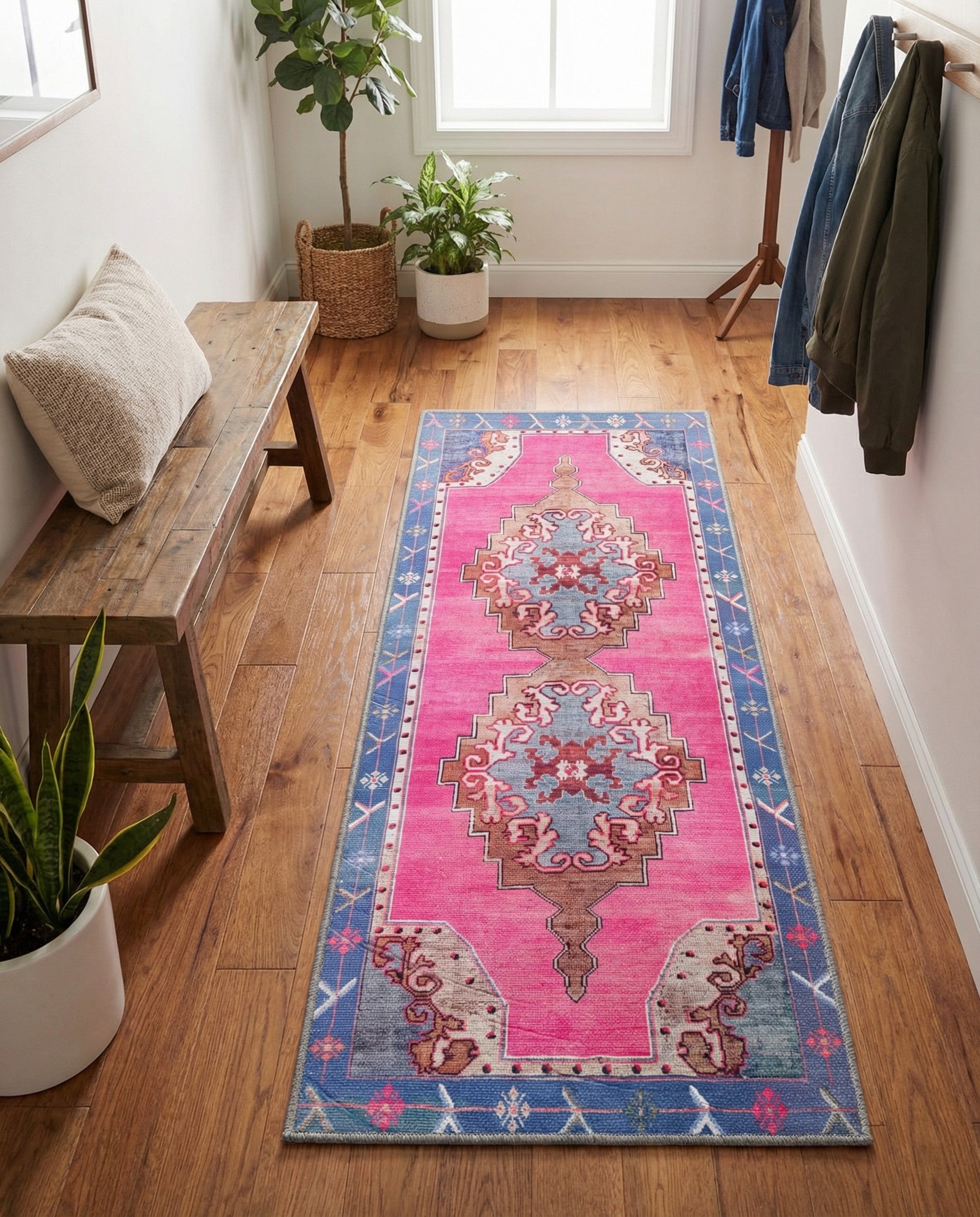 2' x 5' 3 Washable Timeless Runner Rug