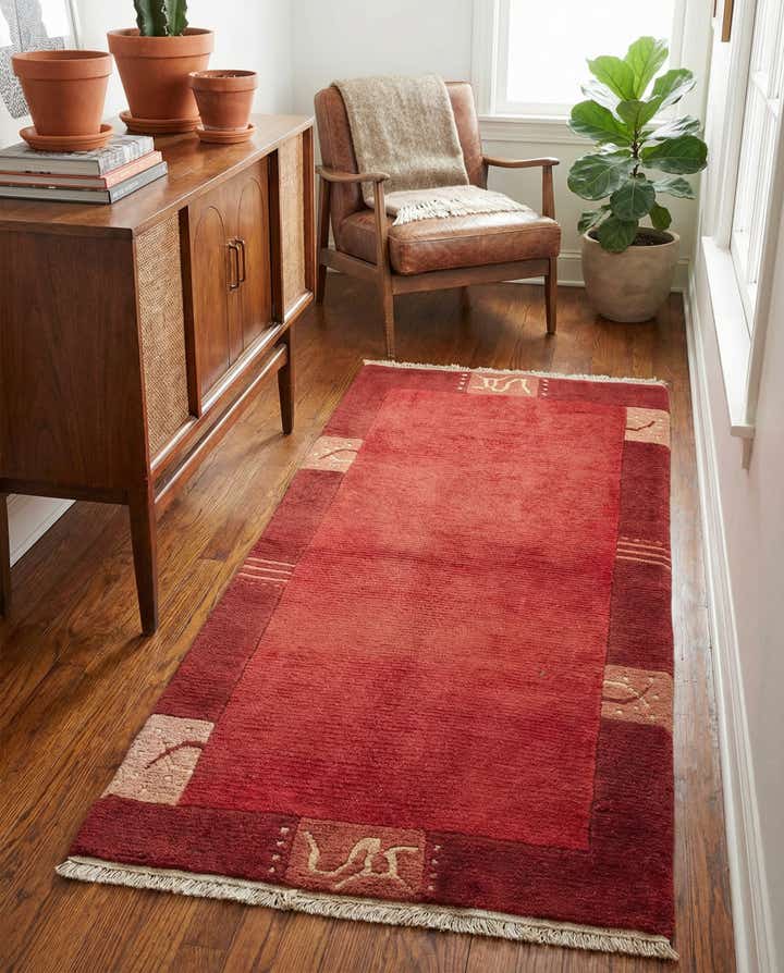2' 4 x 4' 7 Hand Knotted Nepal Wool Runner Rug