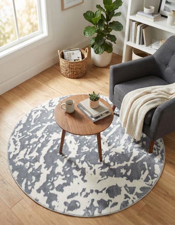 Gray Vince Camuto Round Rug