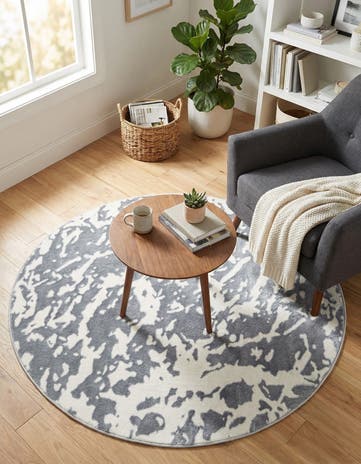 Gray Vince Camuto Round Rug