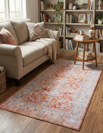 Rust Red Washable Timeless Rug