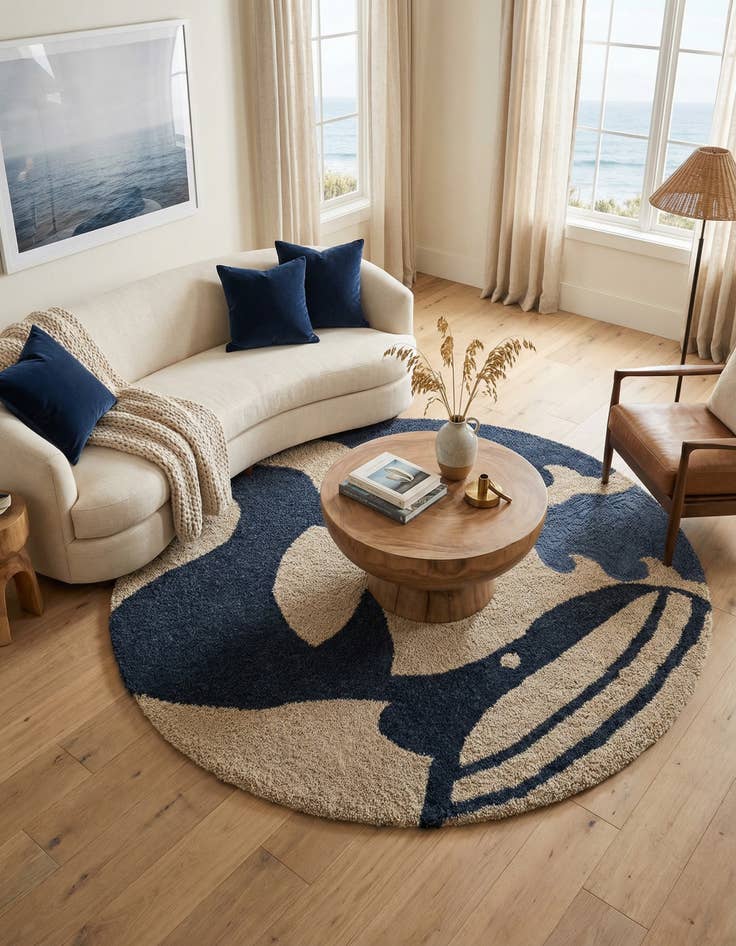 Detail image of 7' 1 x 7' 1 Handtufted Wool Round Rug