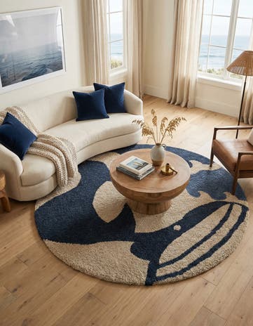 7' 1 x 7' 1 Handtufted Wool Round Rug