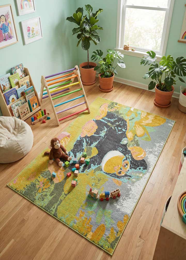 5' 3 x 8' Gorilla Whimsy Kids Rug