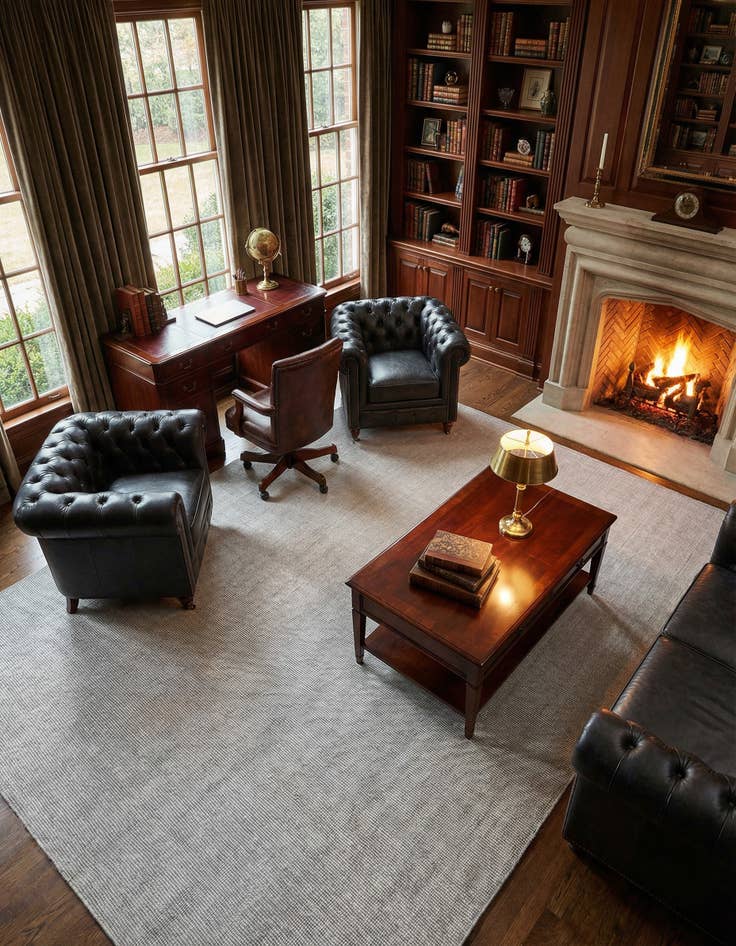 Detail image of 7' 10 x 11'  Hand Woven Jill Zarin English Manor Farmhouse Wool Rug